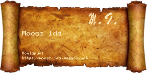 Moosz Ida névjegykártya